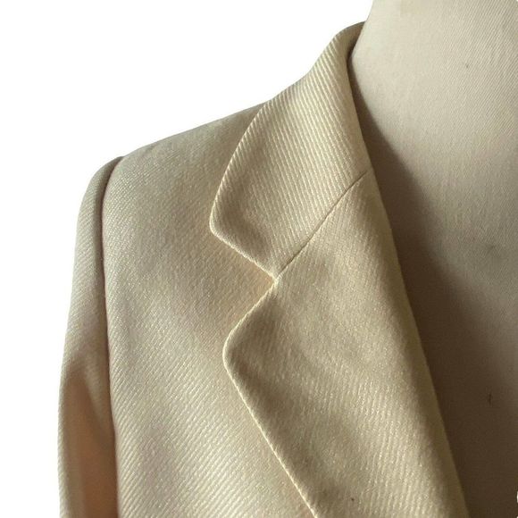 Vintage Escada Margaretha Ley 44 Cashmere Silk Blazer Jacket Beige Tan - Picture 7 of 9
